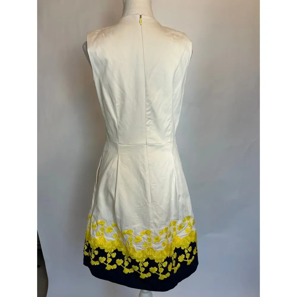 Draper James | Climbing Bloom Dress | Fit and Flare Embroidered Trim Pockets | 8 - Picture 12 of 15